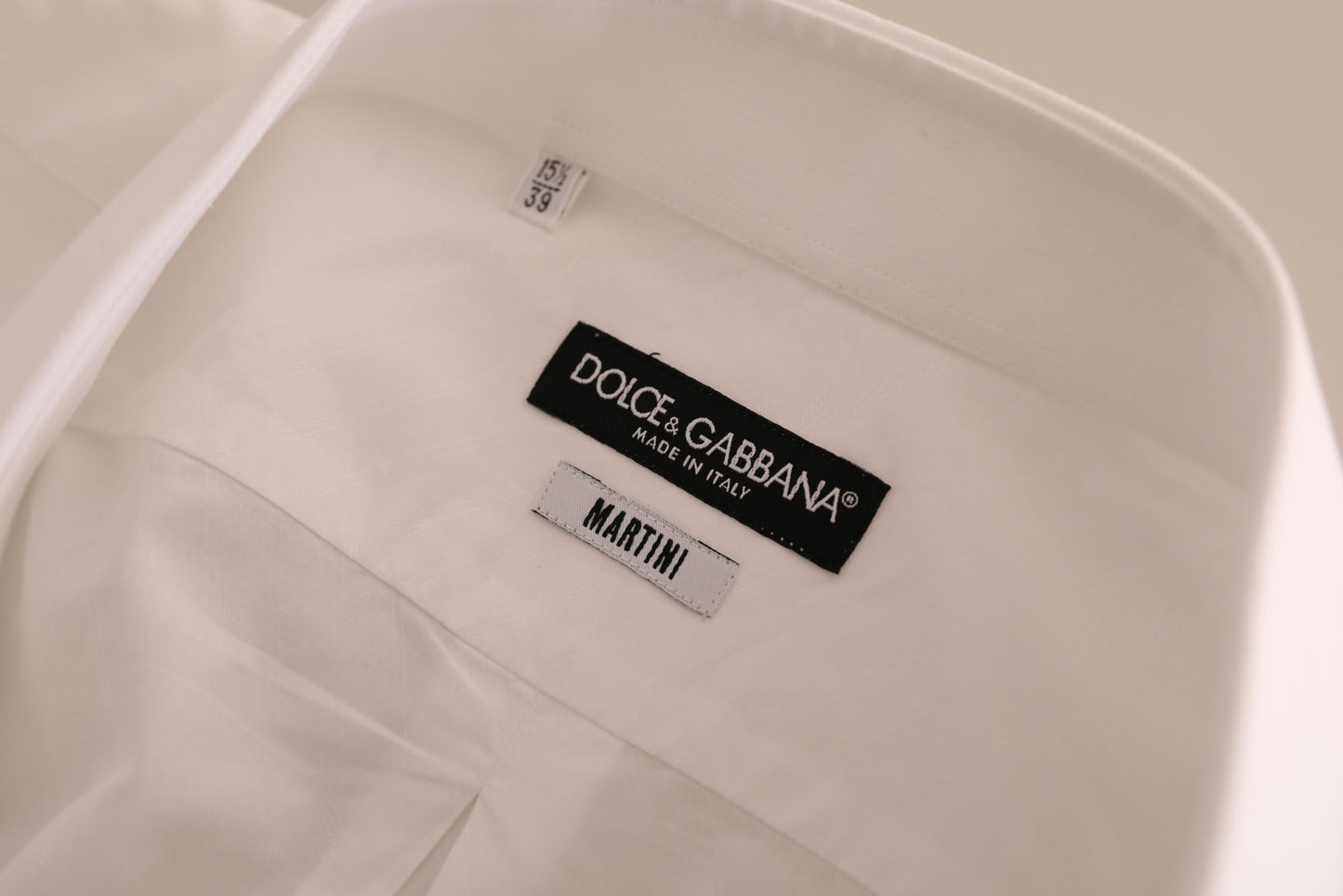 Dolce & Gabbana Weißes MARTINI-Baumwollhemd