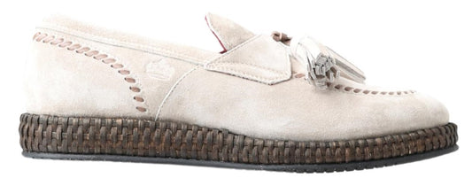 Dolce & Gabbana Elfenbeinfarbene Espadrilles aus Wildleder für Herren