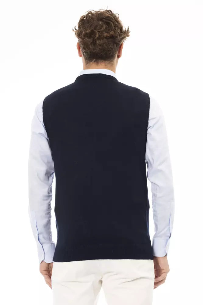 Alpha Studio Blaue Viskose Herrenjacke