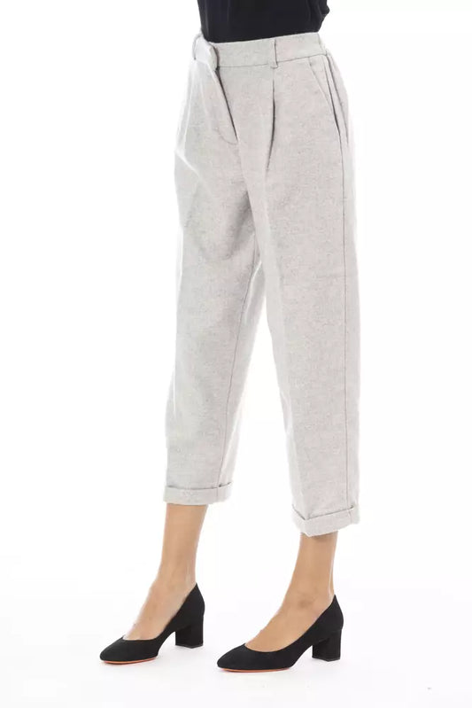 Alpha Studio Graue Wollhose für Damen