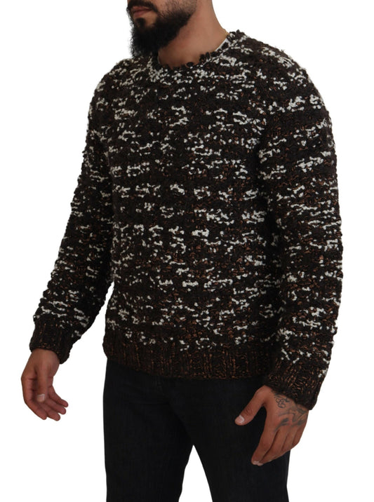 Dolce & Gabbana Brauner Fatto A Mano-Pullover aus gestrickter Wolle