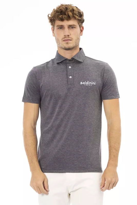 Baldinini Trend Graues Herren-Poloshirt aus Baumwolle