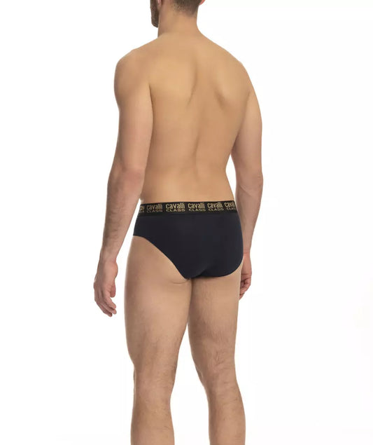 Cavalli Class Herren Slip aus blauer Baumwolle