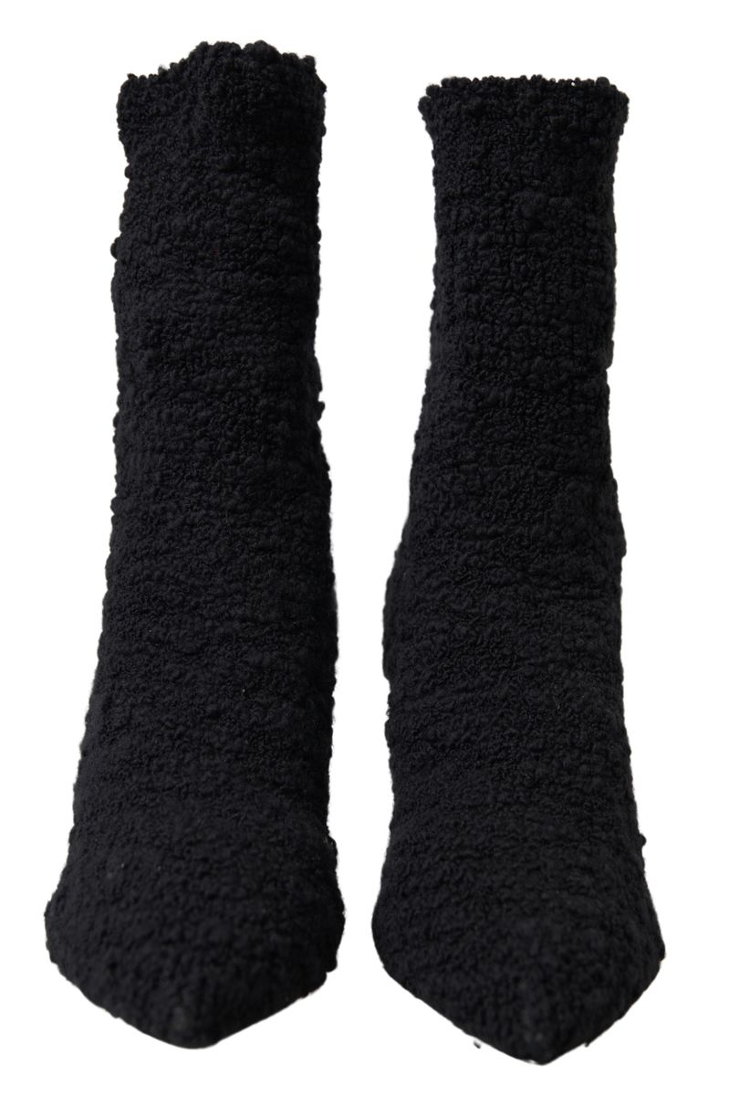 Dolce & Gabbana – Wadenhohe Stiefel mit Stilettoabsatz in Schwarz