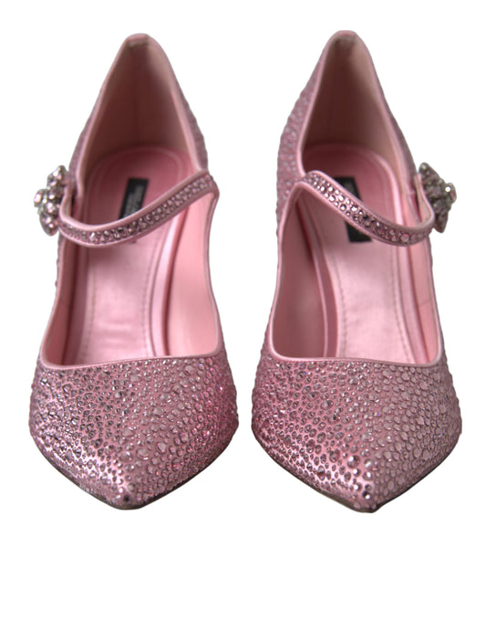 Dolce & Gabbana Pink Strass Kristall Heels Pumps Schuhe