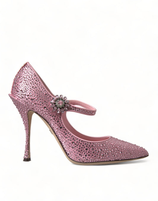 Dolce & Gabbana Pink Strass Kristall Heels Pumps Schuhe