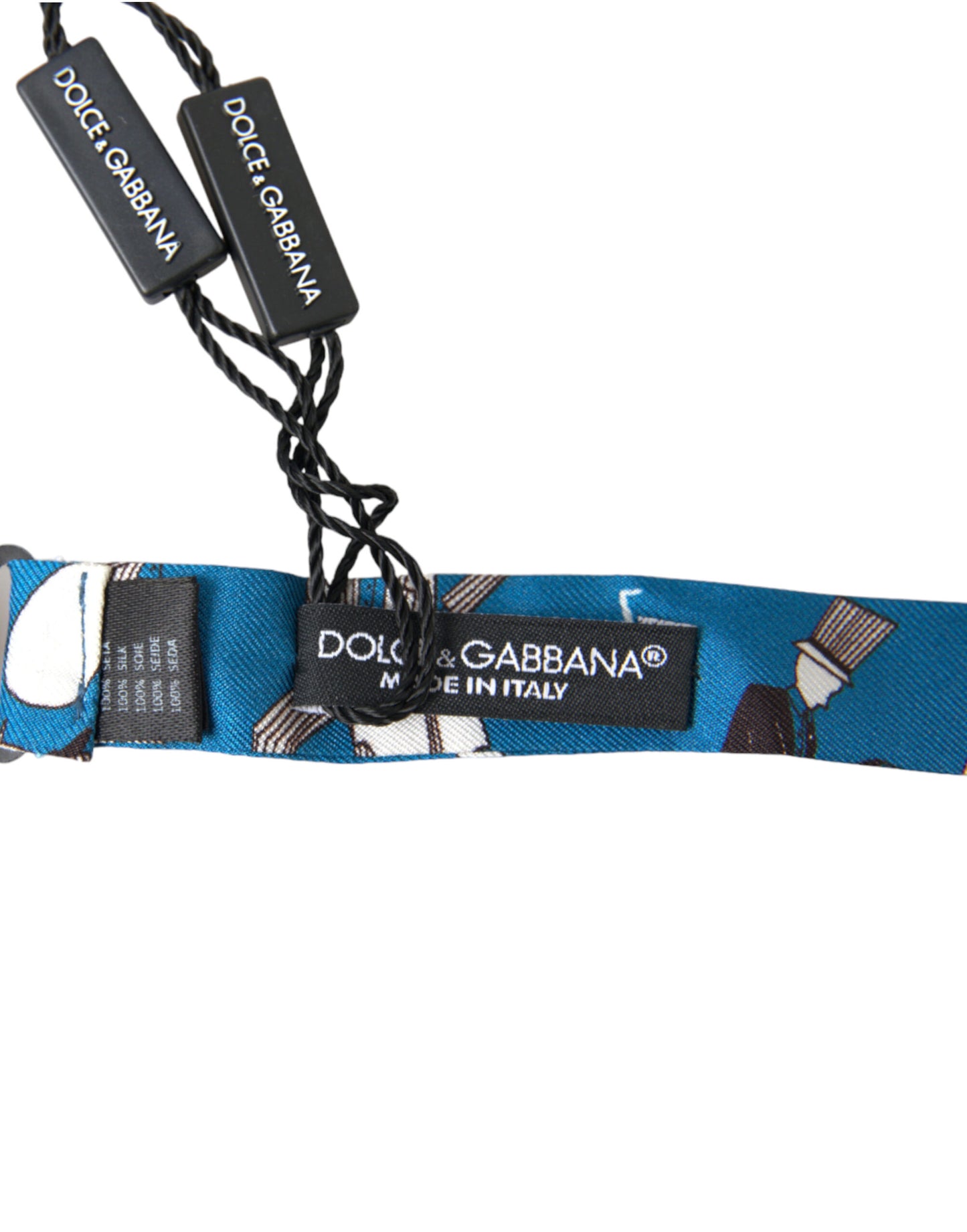 Dolce & Gabbana Blaue Jazz Club Papillon-Fliege aus Seide mit verstellbarem Hals