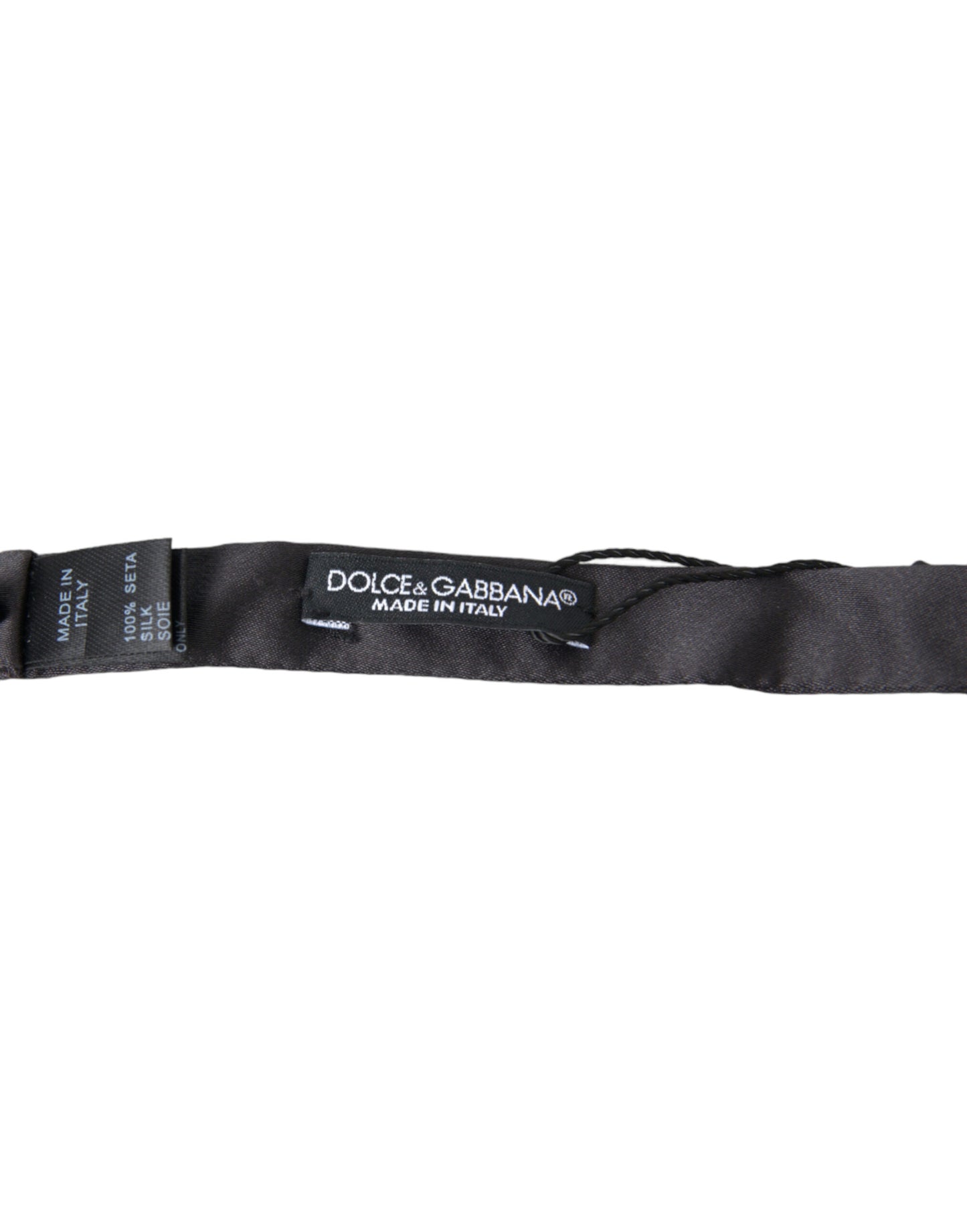 Dolce & Gabbana Dunkelgraue Seidenfliege mit verstellbarem Halsausschnitt für Herren Papillon