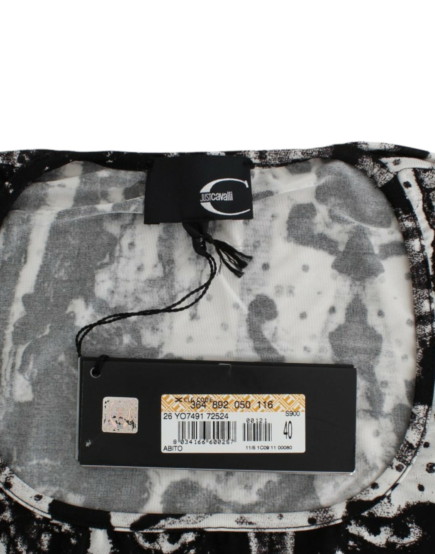 Cavalli – Schwarzes Etuikleid mit Print