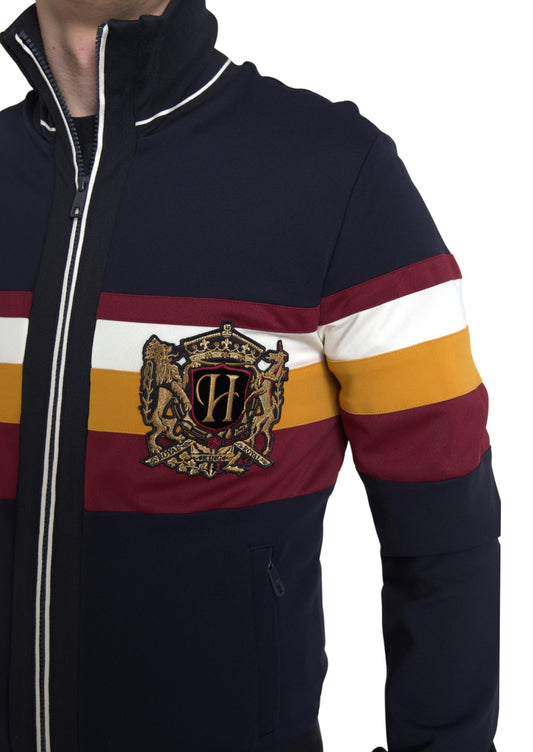 Dolce & Gabbana Blauer Cardigan Heraldic Full Zip Pullover