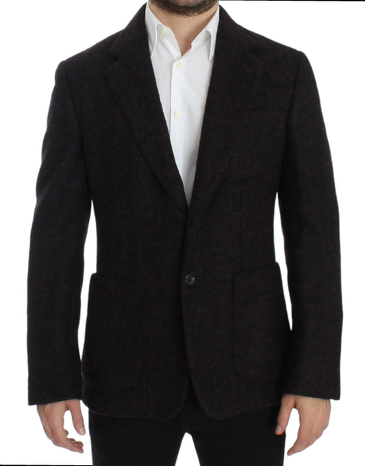 Dolce & Gabbana Bordeaux-Alpaga-Blazer mit zwei Knöpfen