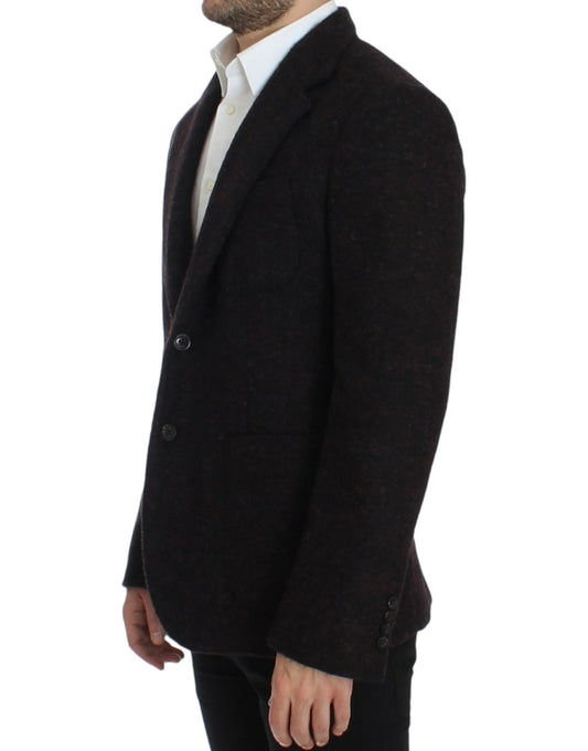 Dolce & Gabbana Bordeaux-Alpaga-Blazer mit zwei Knöpfen