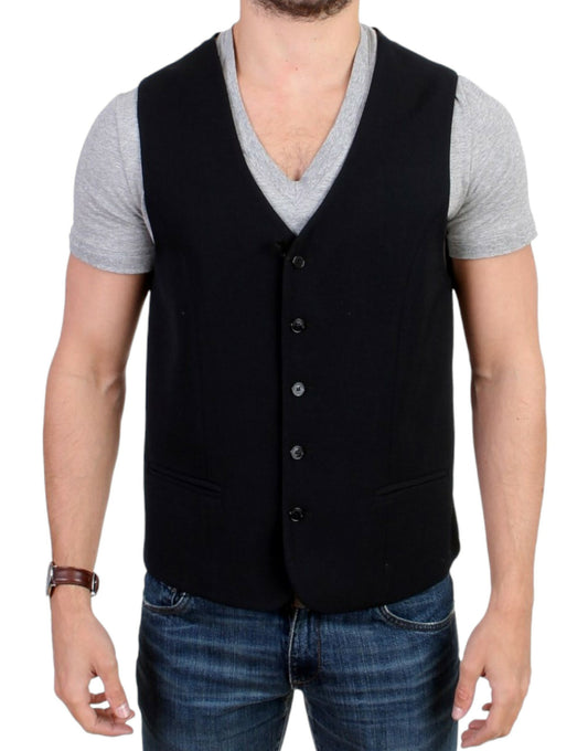 Costume National Schwarze Freizeitweste aus Wollmischung