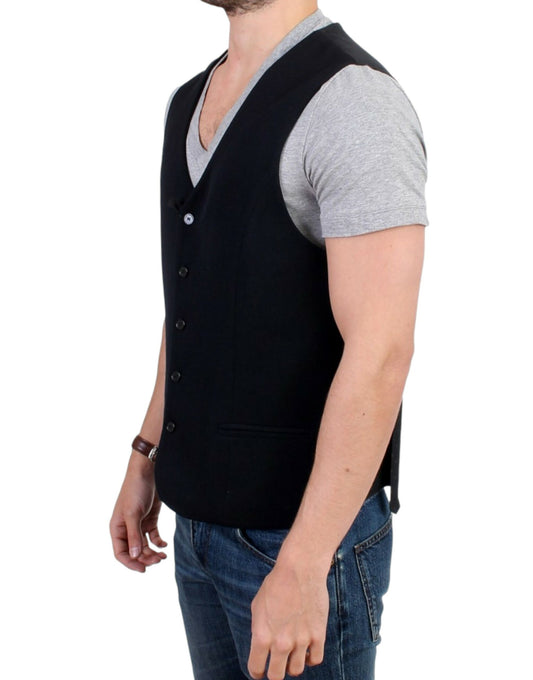 Costume National Schwarze Freizeitweste aus Wollmischung