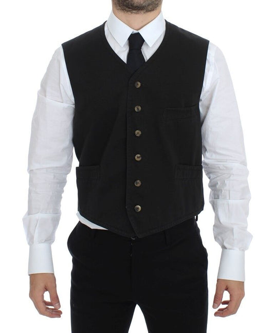 Dolce & Gabbana – Schwarze Weste aus Baumwollmischung