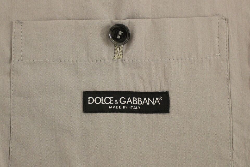 Dolce & Gabbana – Graue Slim Fit-Weste aus Baumwolle mit Knopfleiste vorne