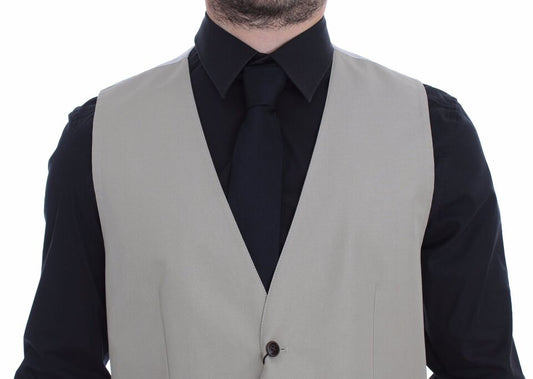 Dolce & Gabbana Beigefarbener Blazer aus Baumwoll-Seidenmischung