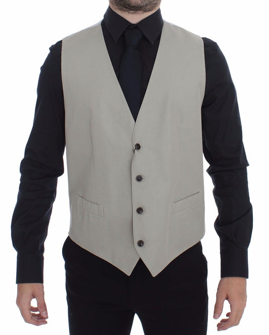 Dolce & Gabbana Beigefarbener Blazer aus Baumwoll-Seidenmischung