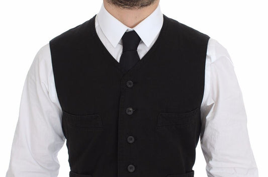Dolce & Gabbana – Schwarzer Blazer aus Leinen und Baumwolle