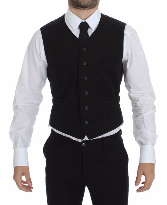 Dolce & Gabbana – Schwarzer Blazer aus Leinen und Baumwolle