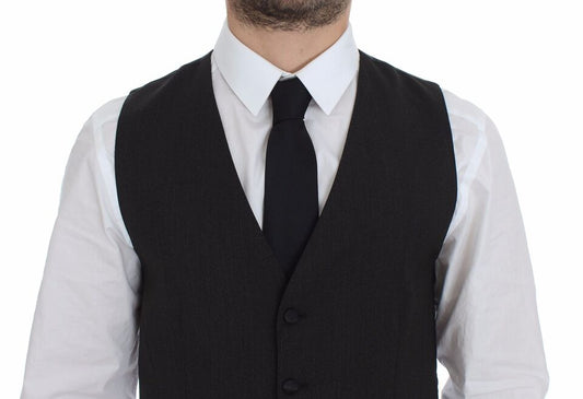 Dolce & Gabbana Grauer Woll-Stretch-Westenblazer