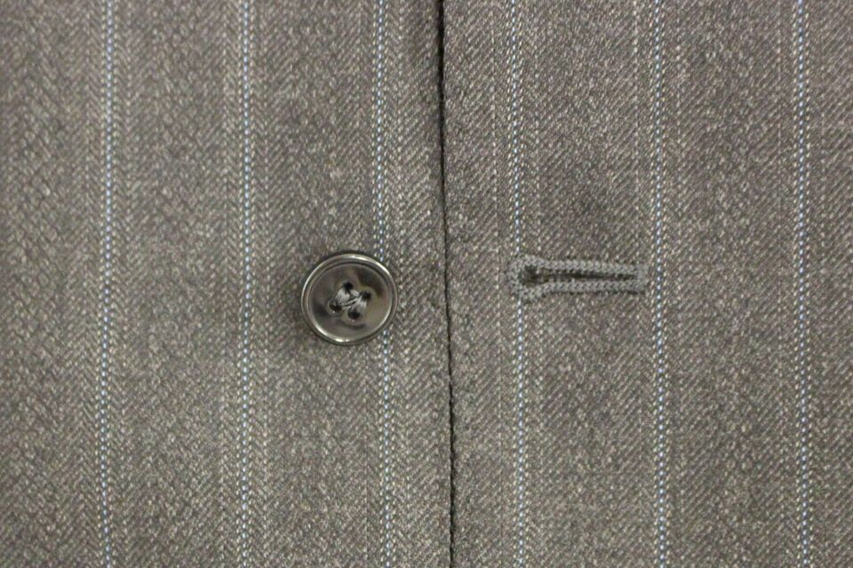 Dolce & Gabbana Grau gestreifte Wollweste mit Logo