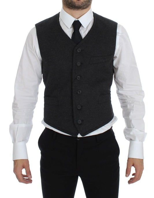 Dolce & Gabbana Graue Weste aus Wollmischung