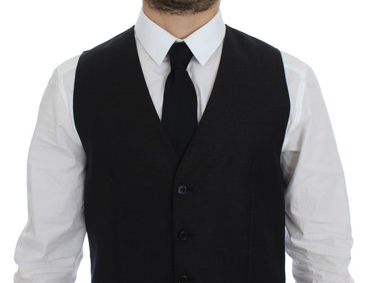 Dolce & Gabbana Graue Woll-Seiden-Kleidweste Weste