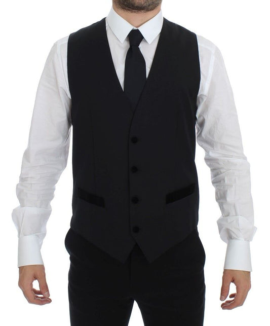 Dolce & Gabbana Schwarze Weste aus Wolle für formelle Anlässe