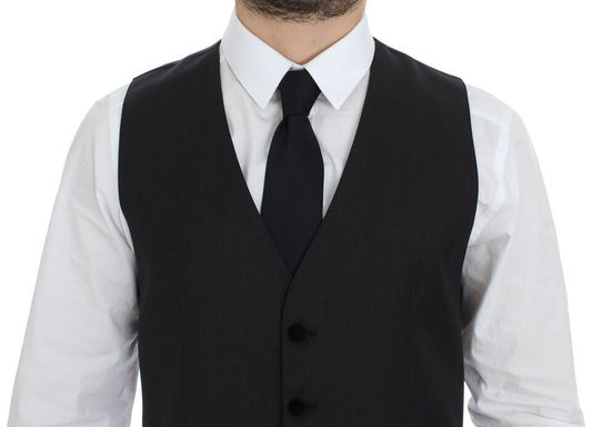 Dolce & Gabbana Graue Weste aus Wolle für formelle Anlässe