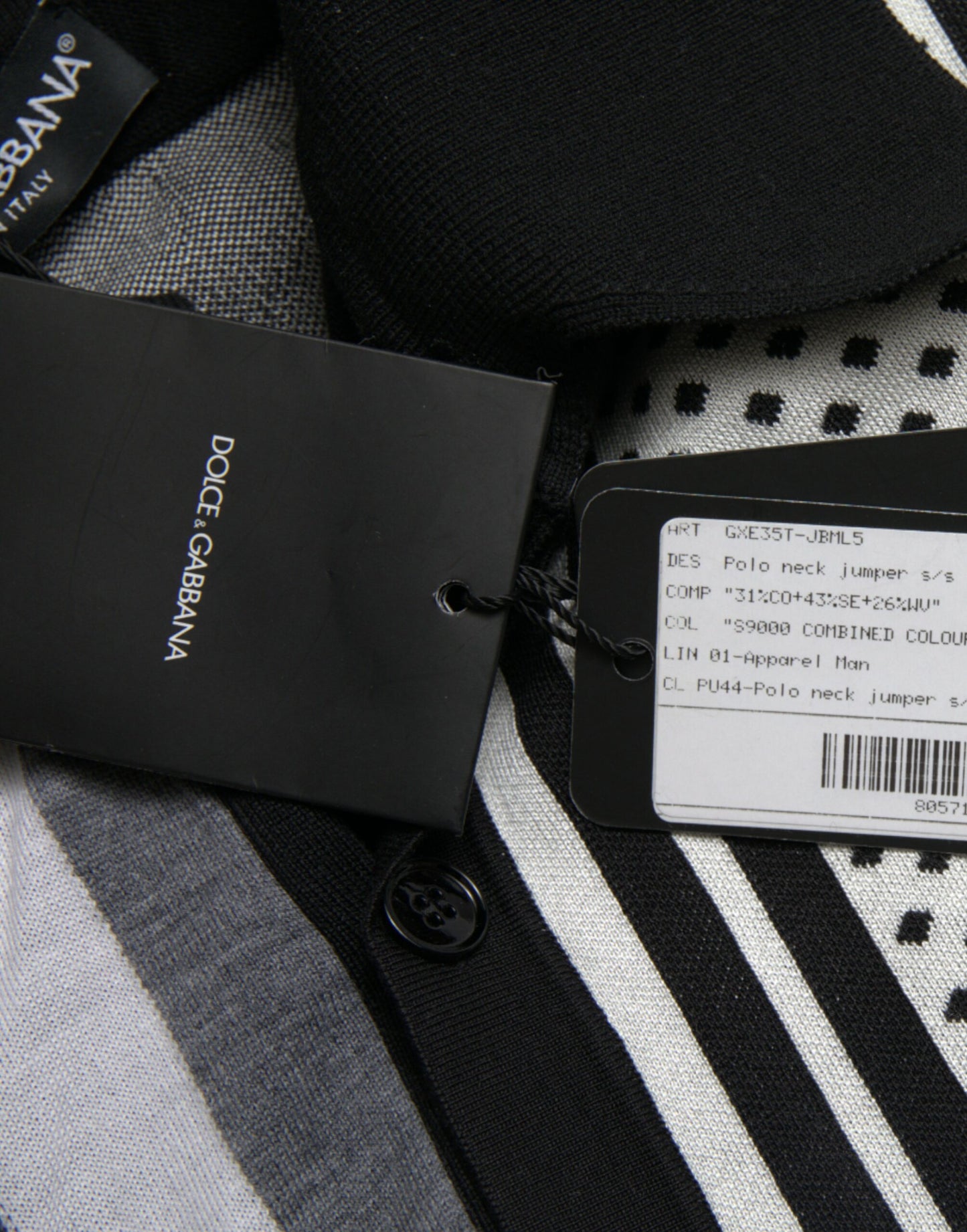 Dolce & Gabbana Schwarz Weiß Pullover Cardigan Polo Pullover