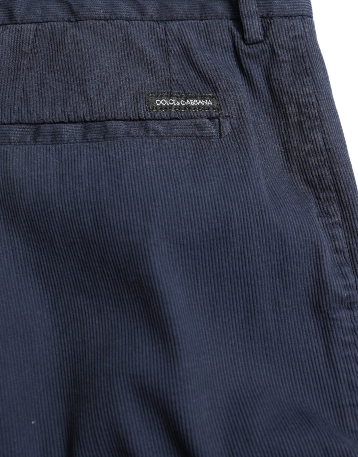 Dolce & Gabbana Dunkelblaue Slim Fit-Anzughose aus Baumwollstretch