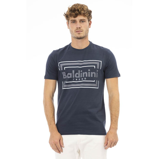 Baldinini Trend Blaues Herren-T-Shirt aus Baumwolle