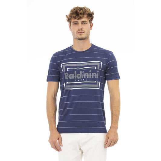 Baldinini Trend Blaues Herren-T-Shirt aus Baumwolle