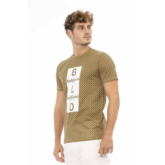 Baldinini Trend Gelbes Herren-T-Shirt aus Baumwolle