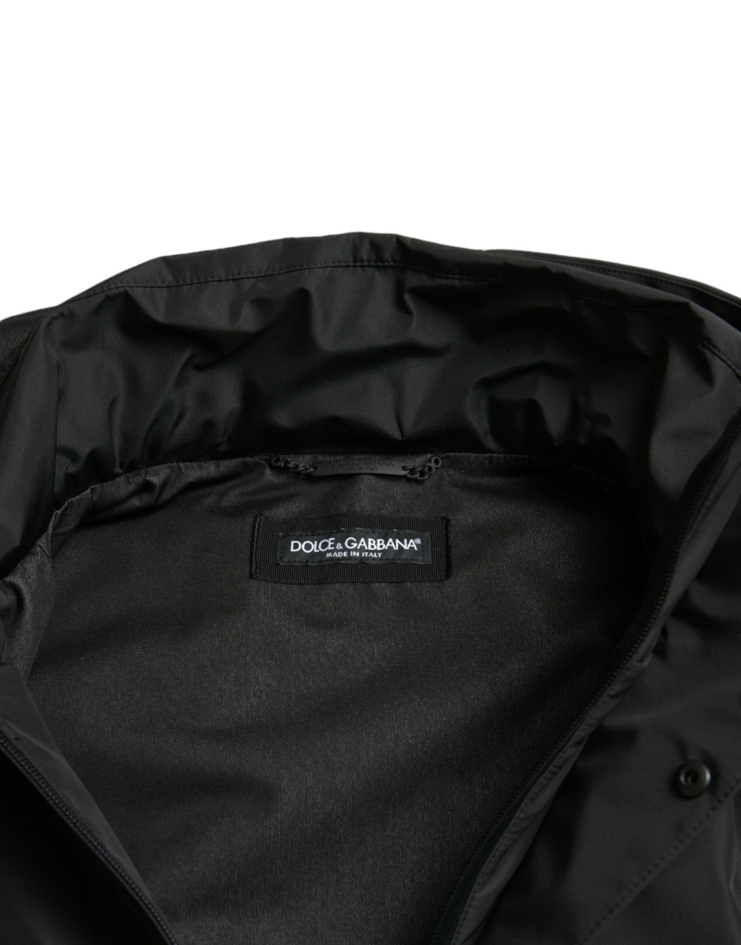 Dolce & Gabbana – Schwarze Kapuzenjacke aus Polyester mit Logo-Plakette
