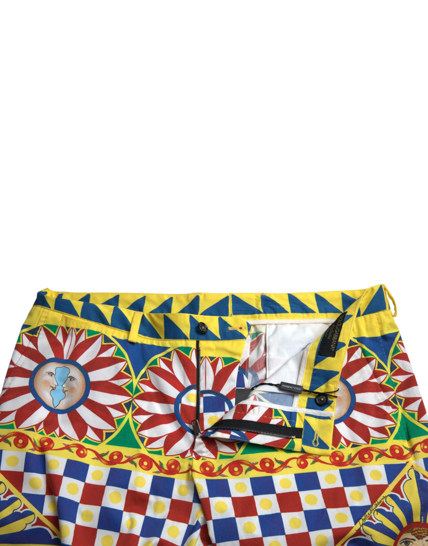 Mehrfarbige Carretto-Print-Bermudashorts für Herren von Dolce & Gabbana