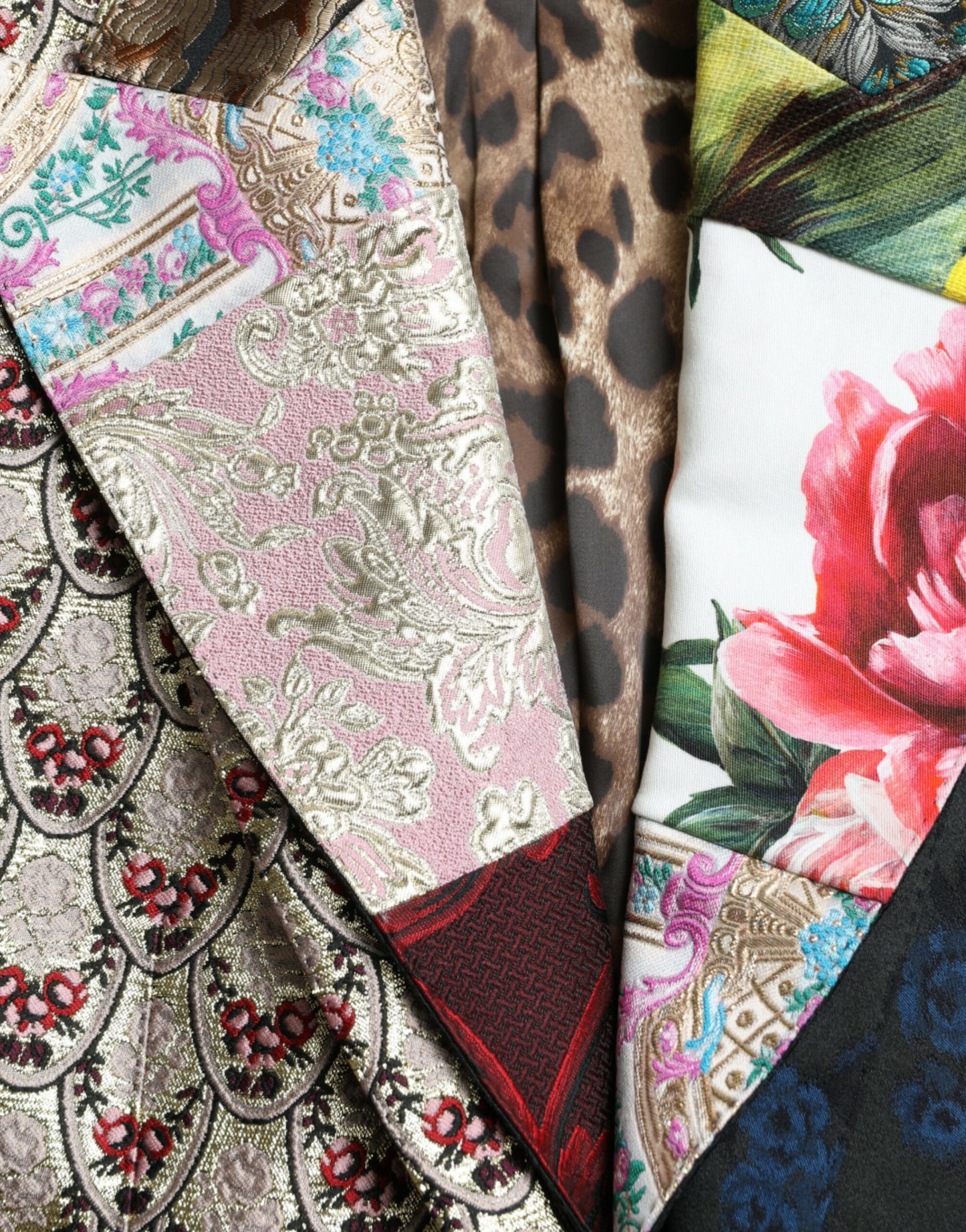 Dolce & Gabbana – Mehrfarbige Jacquardjacke mit floralem Patchwork