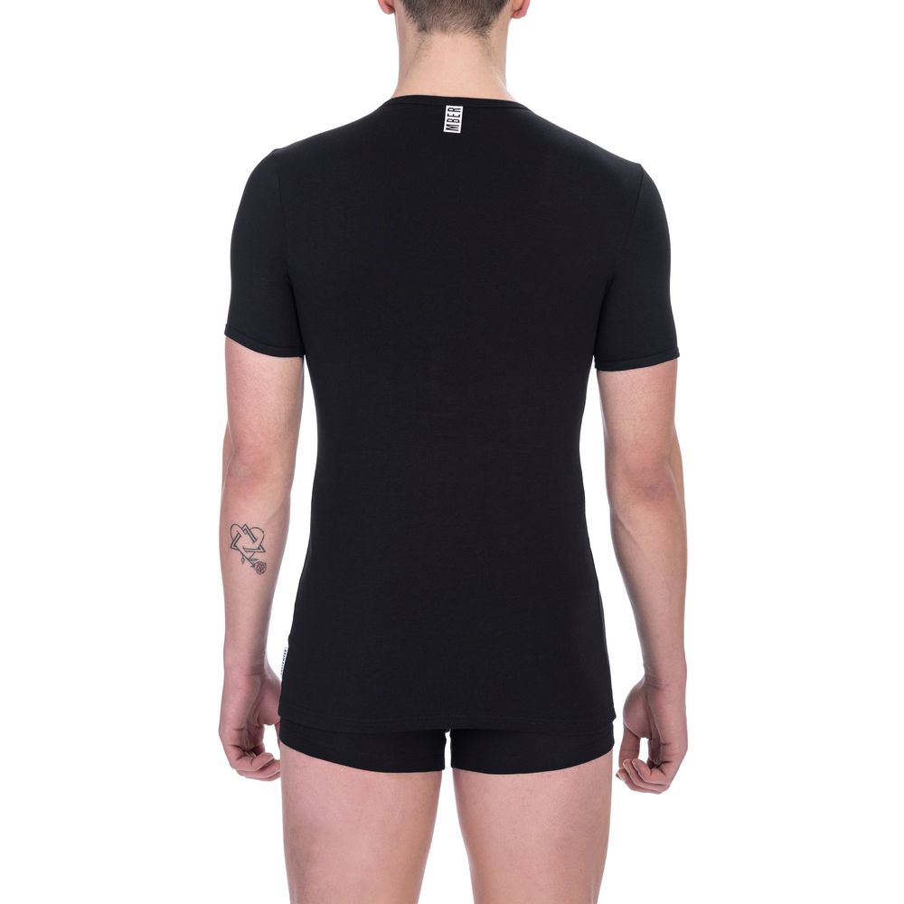Bikkembergs Herren-T-Shirt aus schwarzer Baumwolle