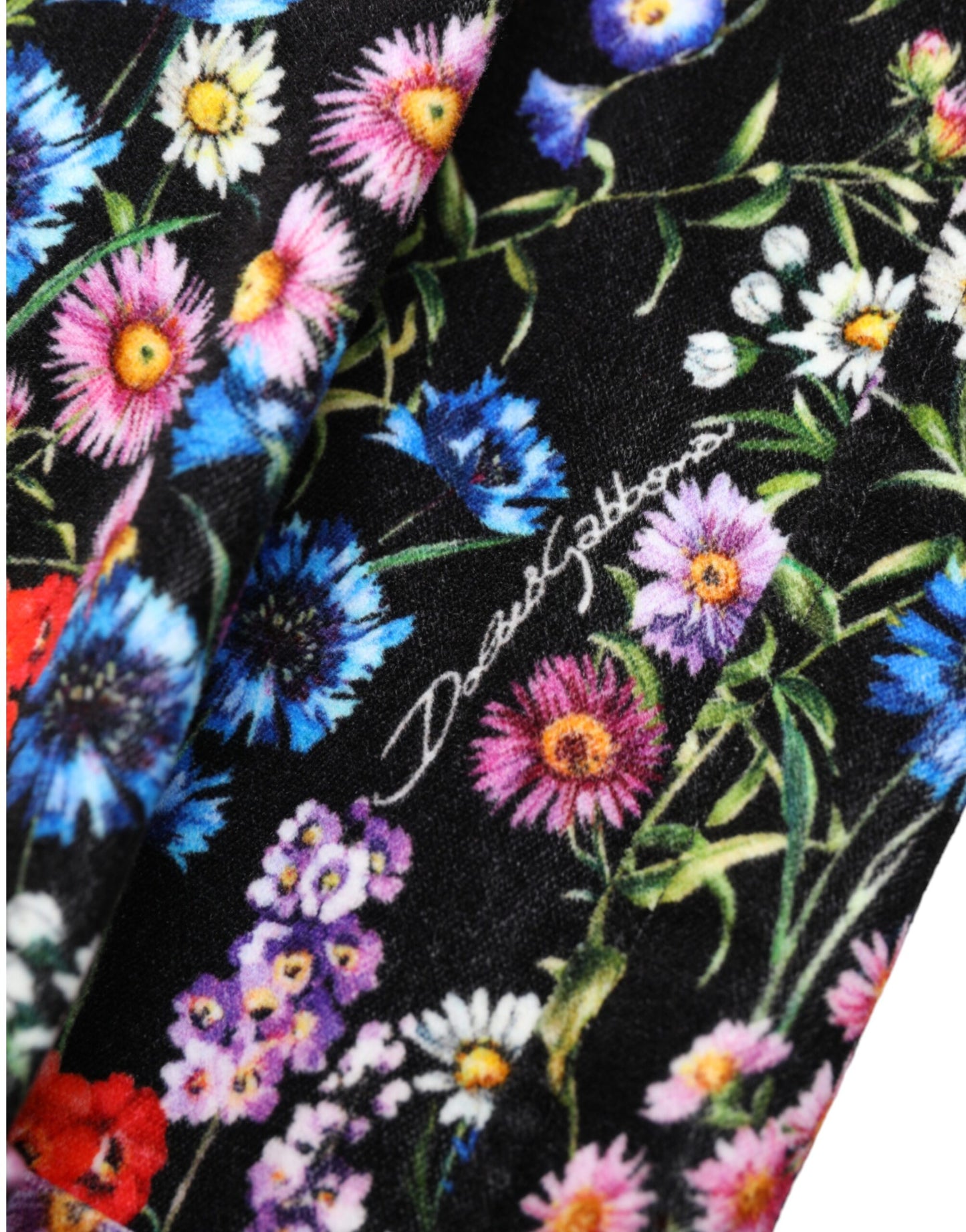 Dolce & Gabbana – Schwarze Hotpants-Shorts mit Blumenmuster und hoher Taille
