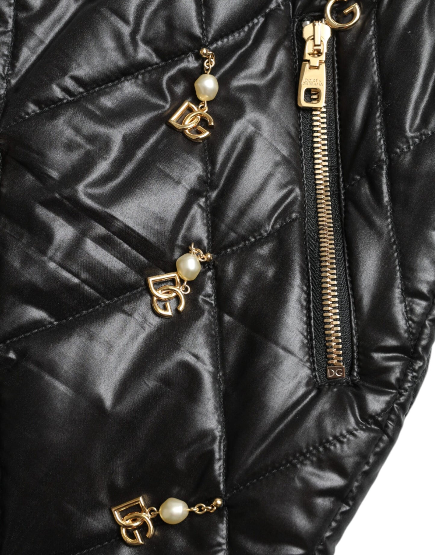 Dolce & Gabbana – Schwarze Hotpants-Shorts mit Verzierung und hoher Taille
