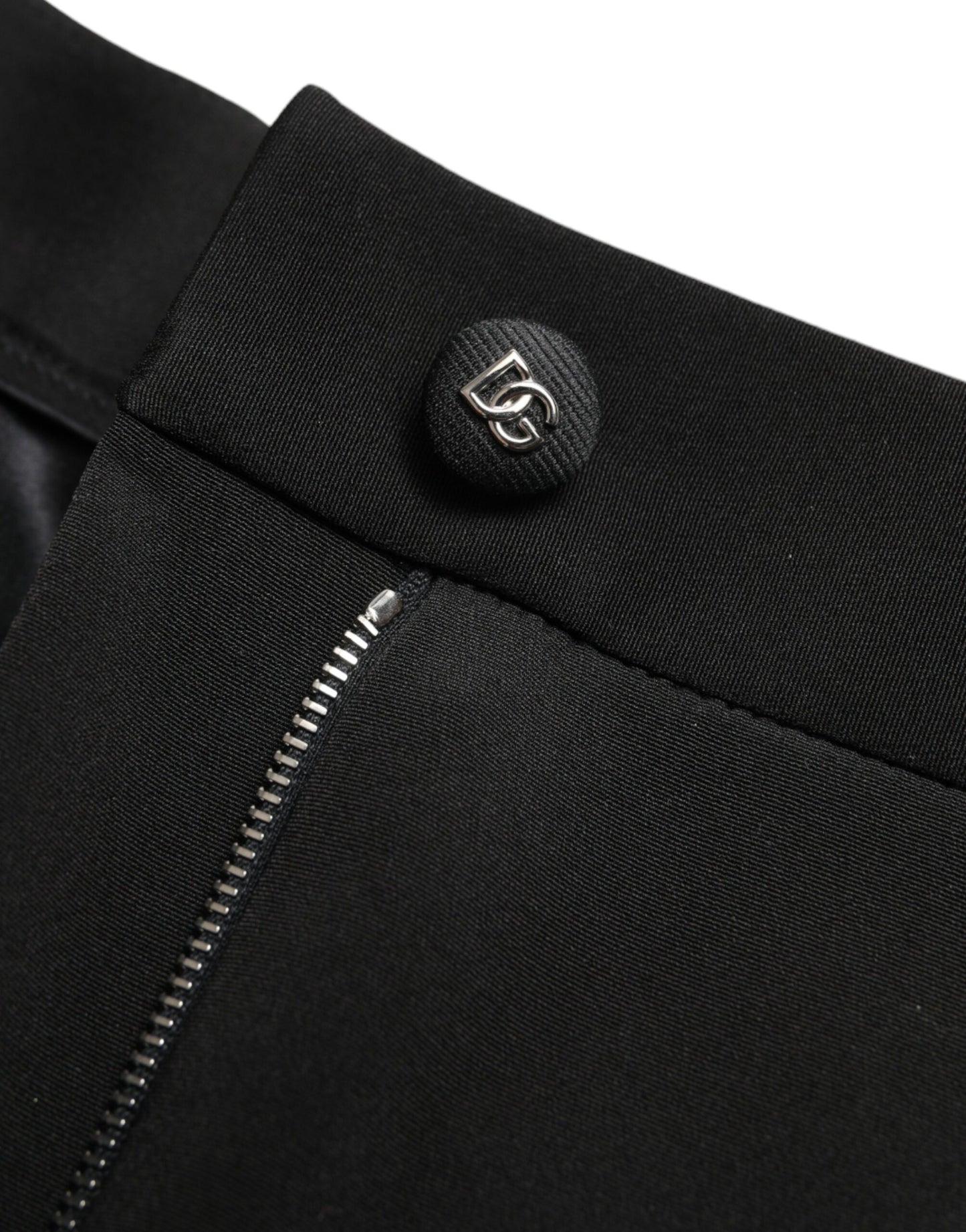 Dolce & Gabbana – Schwarze Skinny-Hose aus Wollstretch mit hoher Taille
