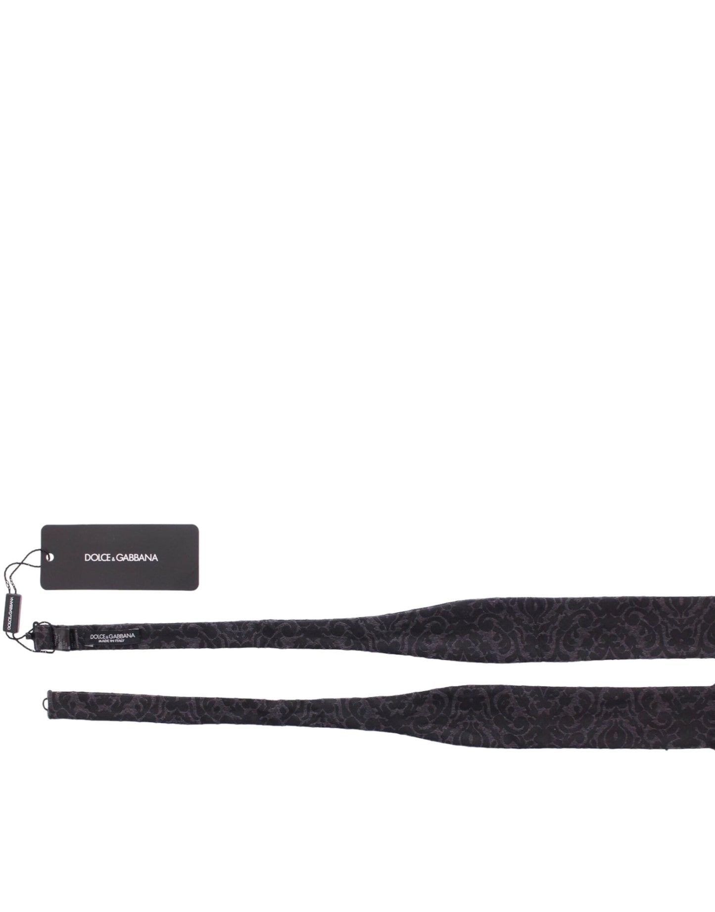 Dolce & Gabbana Grau-schwarze Fliege aus Wolle und Seide