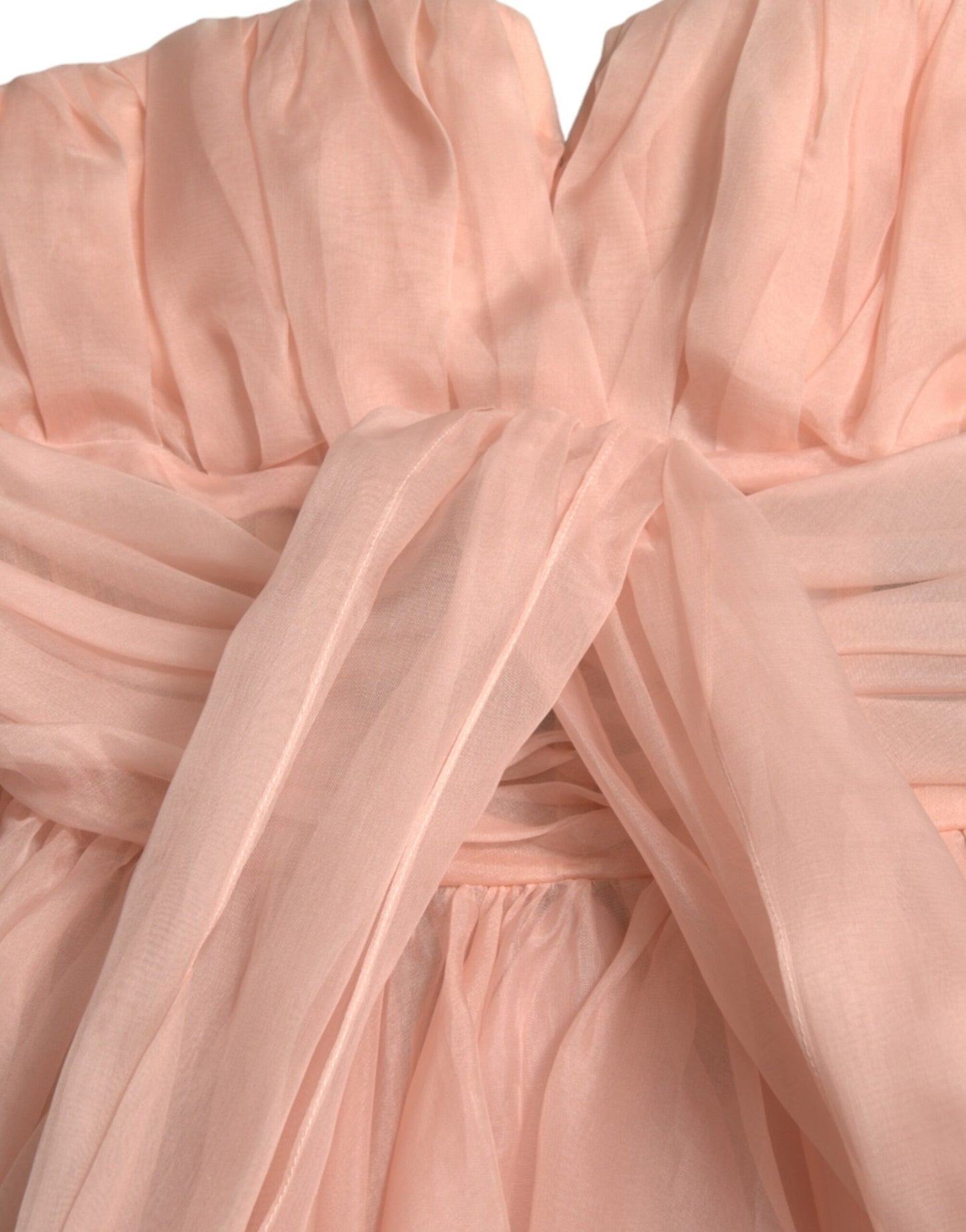 Dolce & Gabbana – Neckholder-Midikleid in A-Linie und mit Plissee in Rosa aus Seidenchiffon