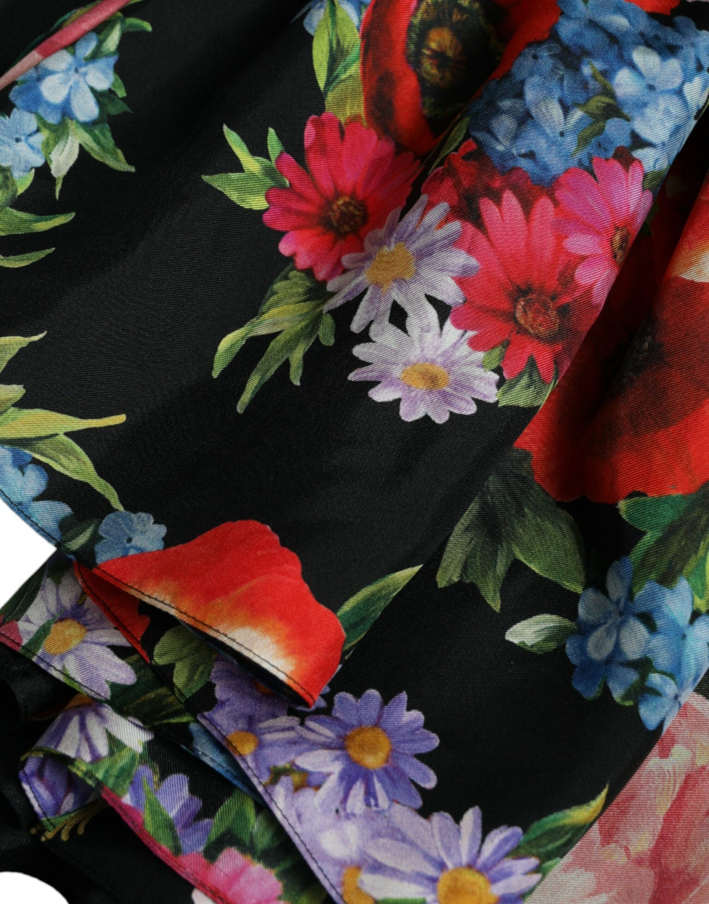 Dolce & Gabbana – Mehrfarbiges Abendkleid aus Seidentwill mit Blumendruck