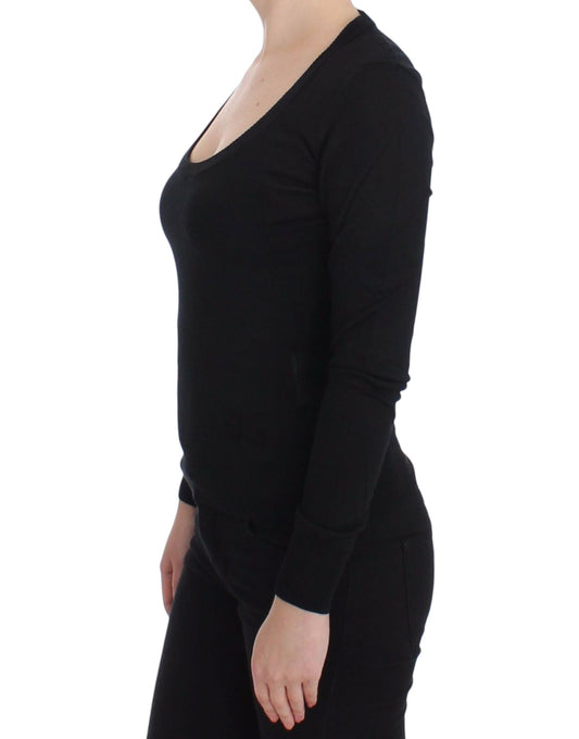 Dolce & Gabbana Schwarzer Kaschmirpullover mit Rundhalsausschnitt