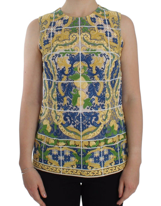 Mehrfarbiger Pullover mit Majolika-Stickerei von Dolce & Gabbana