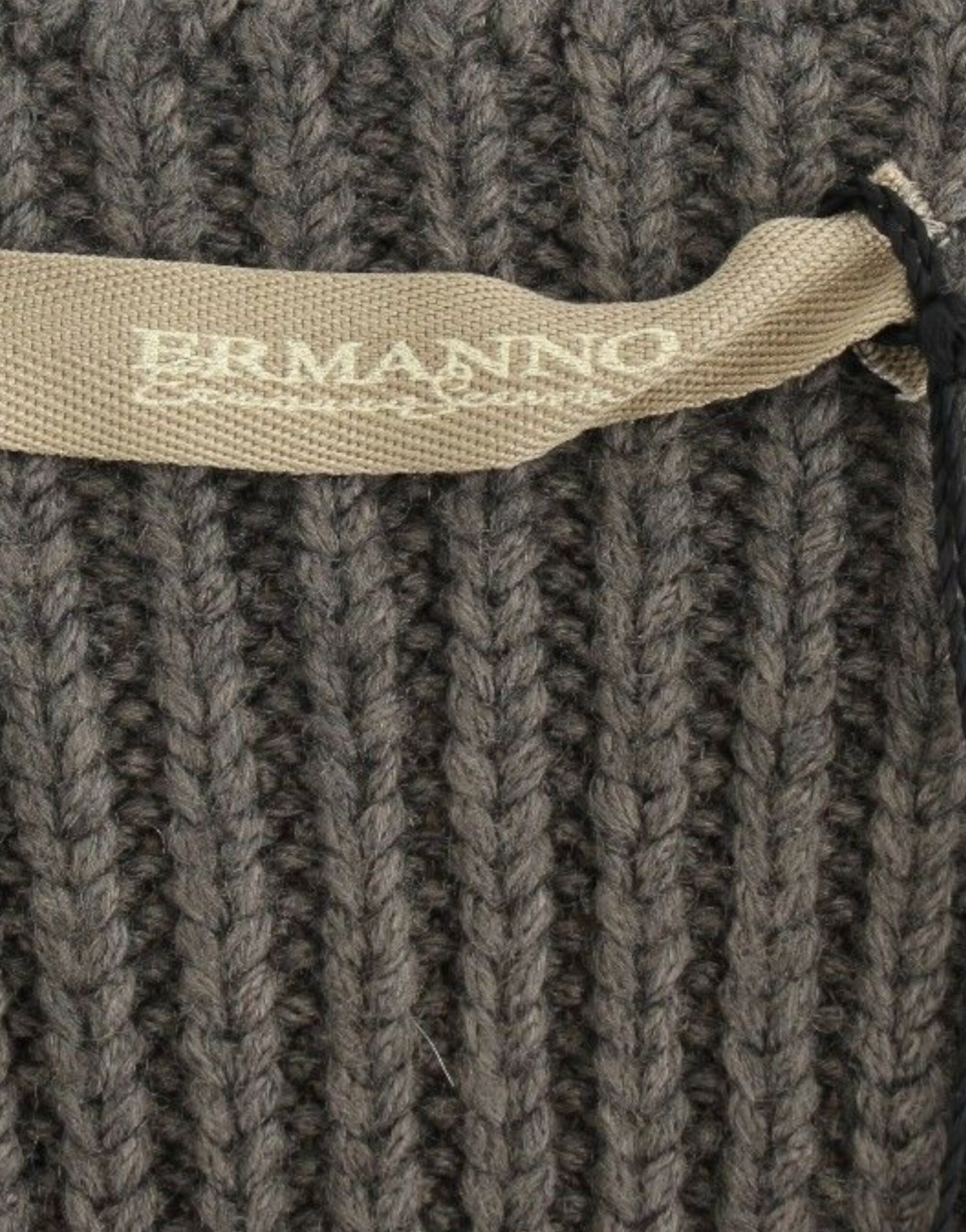 Ermanno Scervino Graues Stricktop Strickpullover Merinowolle