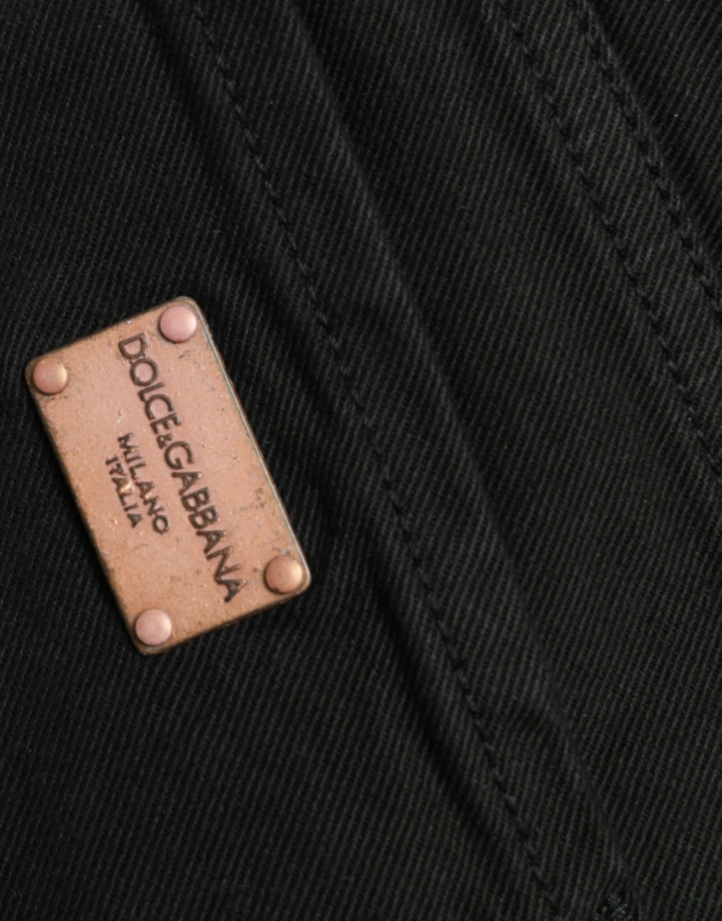 Dolce & Gabbana – Schwarze Skinny-Jeans aus Baumwolle mit mittlerer Taille