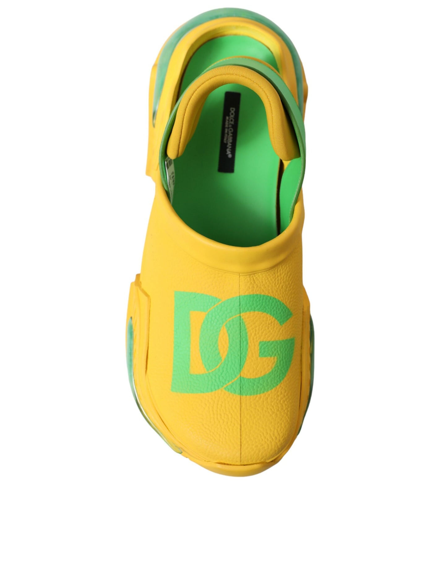 Dolce & Gabbana Gelbgrüne Gummiclogs Herren Hausschuhe Herrenschuhe